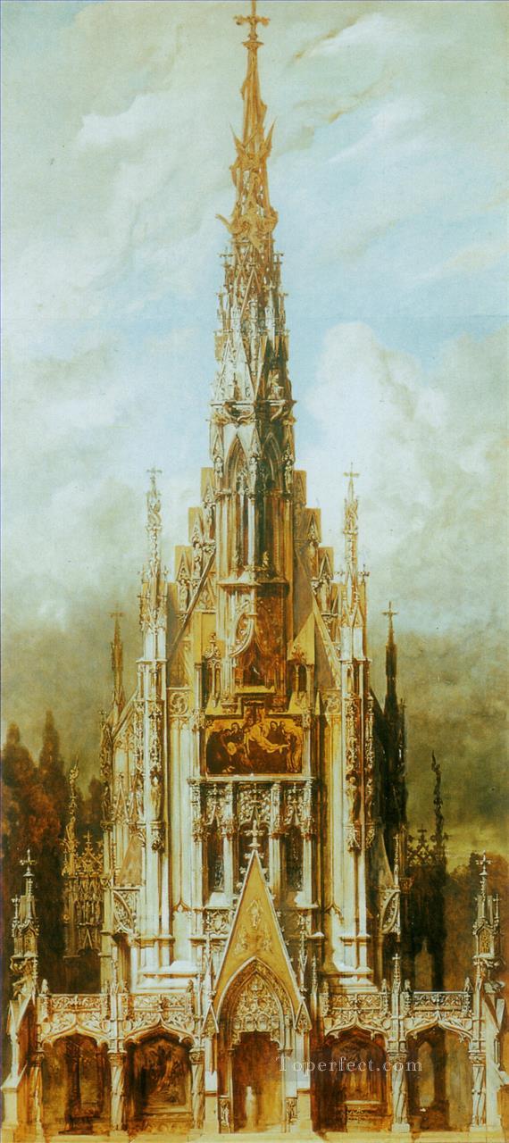 gotischegratkirche st michael turmfassade Academic Hans Makart油絵